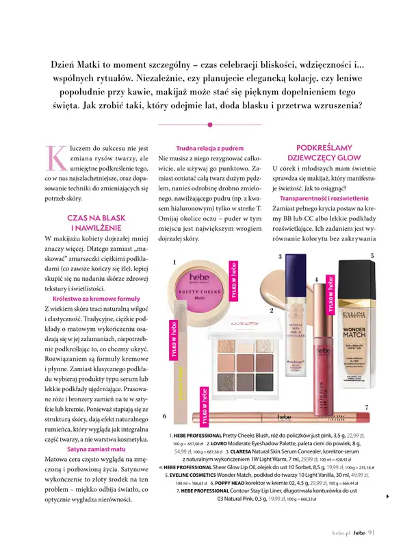 Hebe - gazetka promocyjna Magazyn od poniedziałku 04.05 do wtorku 30.06 - strona 91