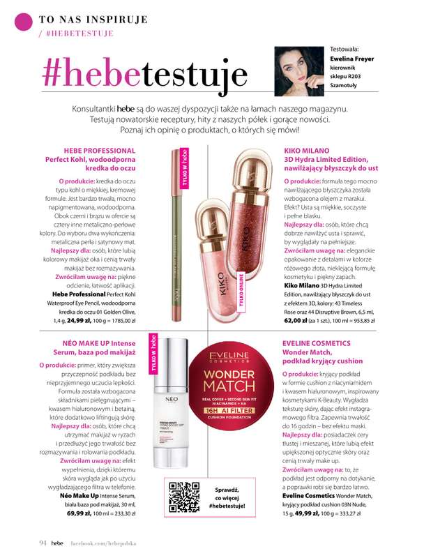Hebe - gazetka promocyjna Magazyn od poniedziałku 04.05 do wtorku 30.06 - strona 94