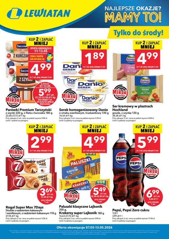 LEWIATAN - gazetka promocyjna W wielopakach taniej! od czwartku 07.05 do środy 13.05