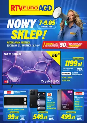 RTV EURO AGD - gazetka promocyjna WIELKIE OTWARCIE! SZCZECIN od czwartku 07.05 do soboty 09.05