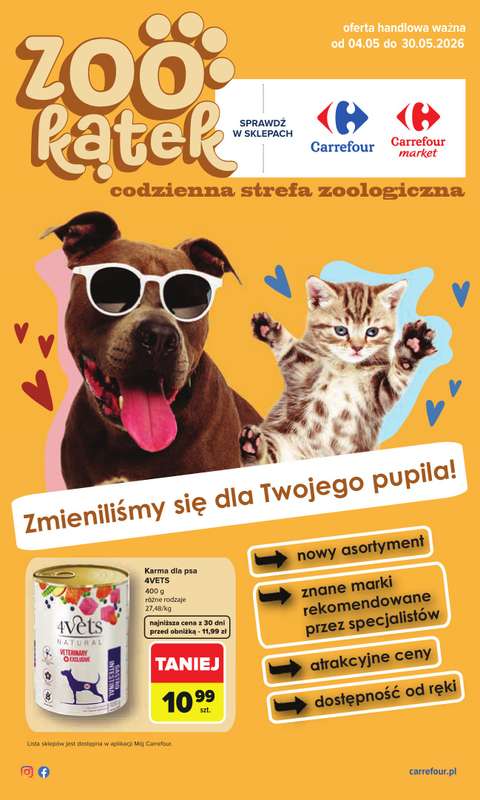 Carrefour Market - gazetka promocyjna Gazetka ZOOkątek od poniedziałku 04.05 do soboty 30.05