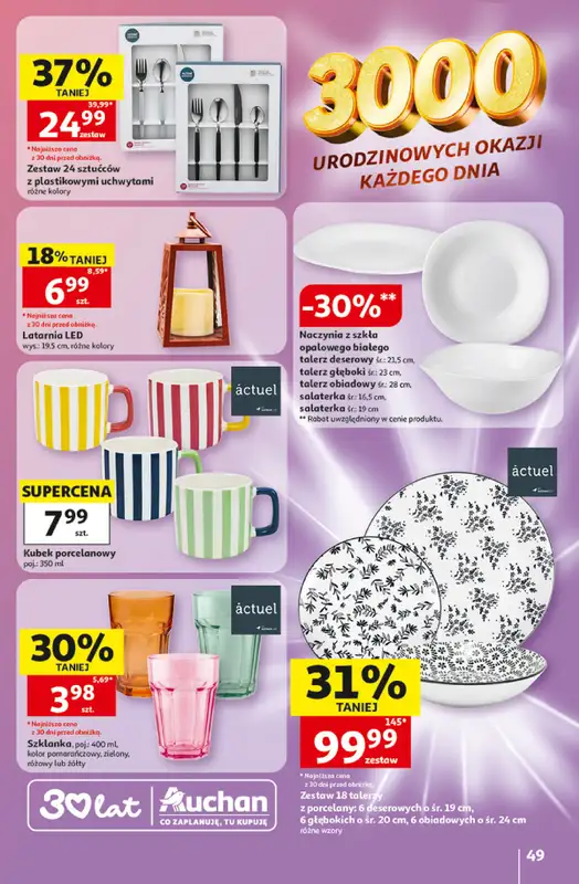 Auchan - gazetka promocyjna Gazetka 30 Lat Hipermarket Auchan od czwartku 07.05 do środy 13.05 - strona 49