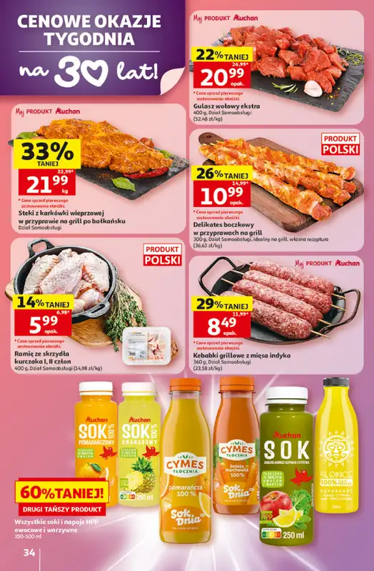 Auchan - gazetka promocyjna Gazetka 30 Lat Hipermarket Auchan od czwartku 07.05 do środy 13.05 - strona 34