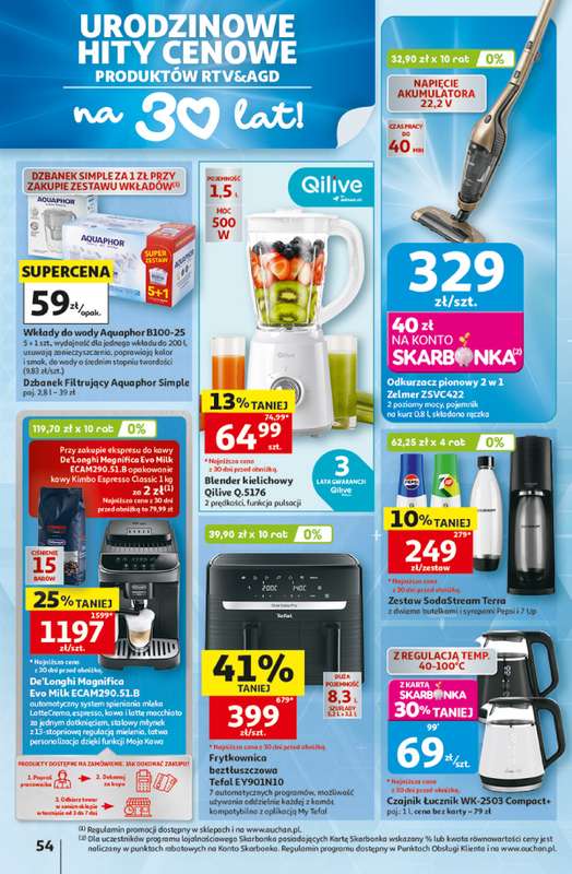 Auchan - gazetka promocyjna Gazetka 30 Lat Hipermarket Auchan od czwartku 07.05 do środy 13.05 - strona 54