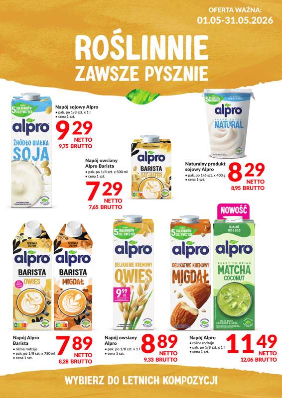 Makro - gazetka promocyjna Ulotka Alpro od wtorku 05.05 do niedzieli 31.05