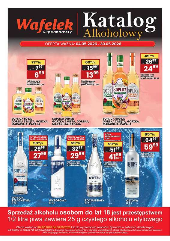 Wafelek - gazetka promocyjna Katalog alkoholowy od poniedziałku 04.05 do soboty 30.05