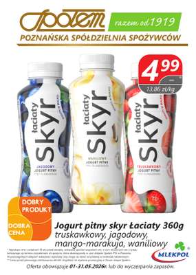 Jogurt pitny skyr Łaciaty jagodowy 360g