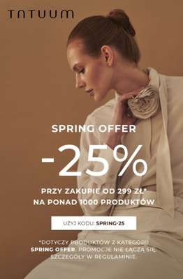 BEST SALE - gazetka promocyjna Tatuum | -25% przy zakupie od 299 zł od wtorku 05.05 do wtorku 12.05