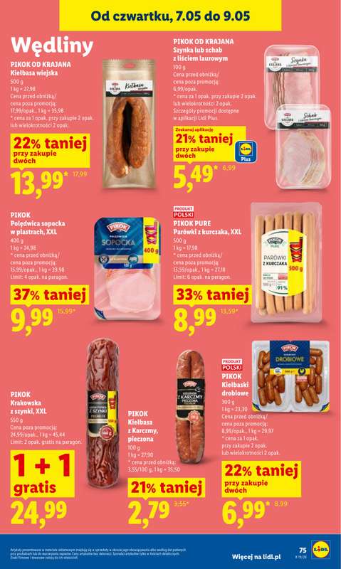 Lidl - gazetka promocyjna Oferta od czwartku od czwartku 07.05 do soboty 09.05 - strona 75