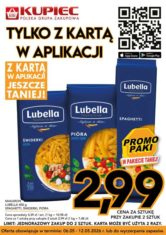 Kupiec - gazetka promocyjna Promopaki od środy 06.05 do wtorku 12.05
