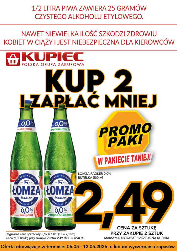 Kupiec - gazetka promocyjna Promopaki od środy 06.05 do wtorku 12.05 - strona 6