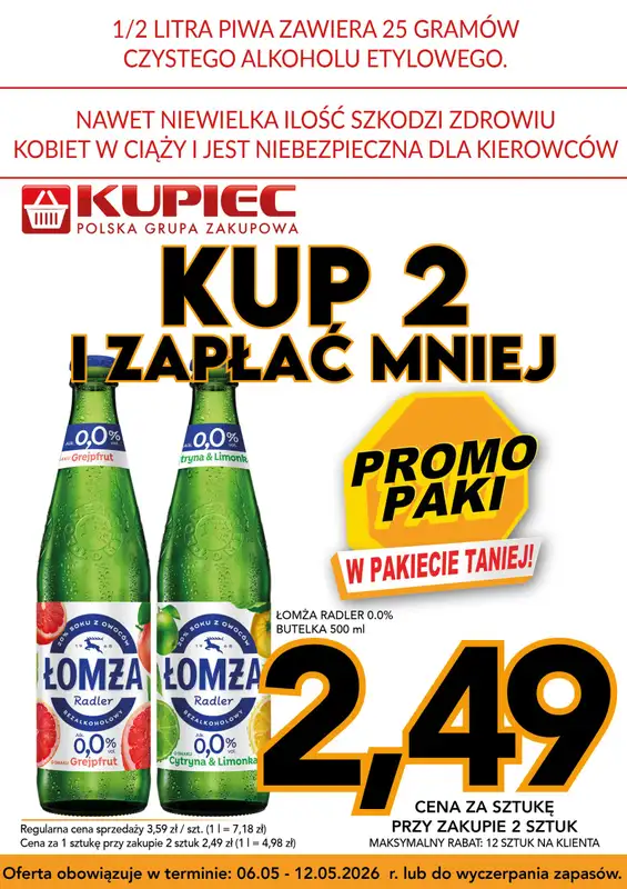 Kupiec - gazetka promocyjna Promopaki od środy 06.05 do wtorku 12.05 - strona 6