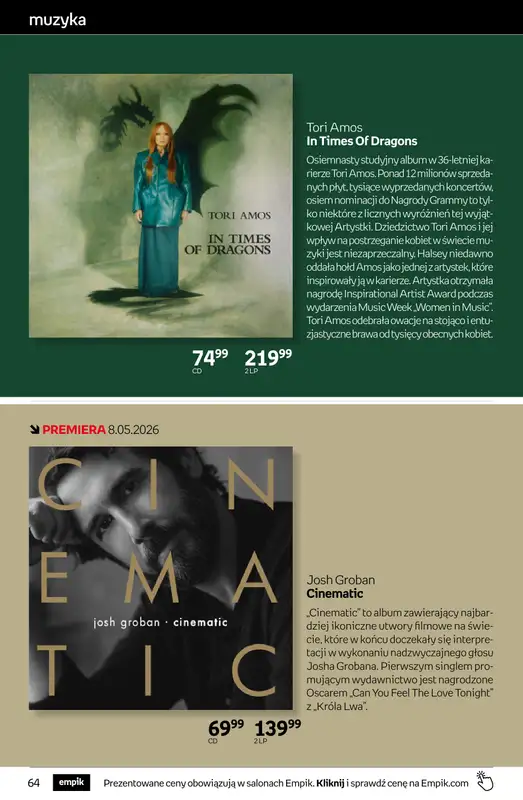 Empik - gazetka promocyjna Tom kultury: muzyka od środy 06.05 do wtorku 19.05 - strona 6