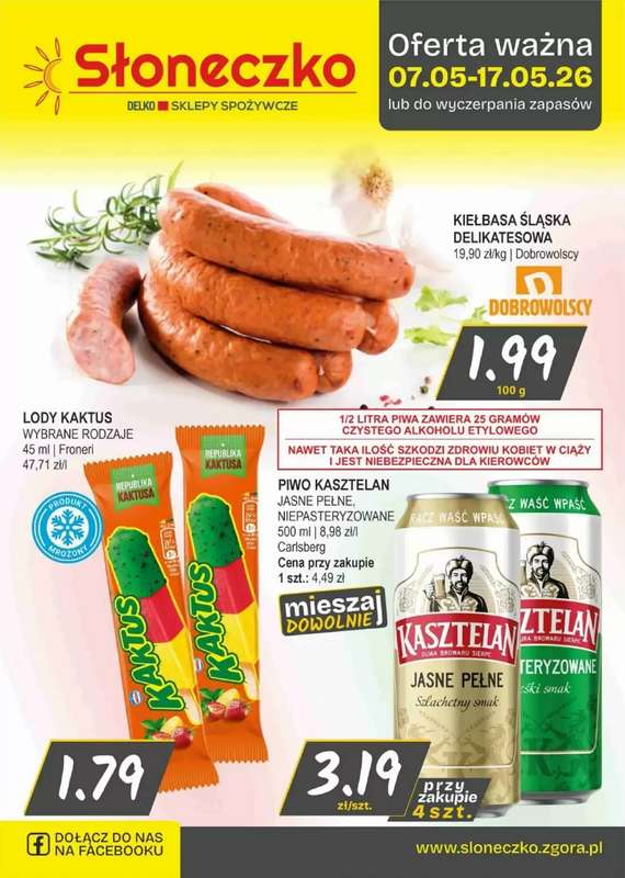 Słoneczko - gazetka promocyjna Gazetka od czwartku 07.05 do niedzieli 17.05