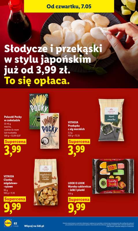 Lidl - gazetka promocyjna Oferta od czwartku od czwartku 07.05 do soboty 09.05 - strona 62