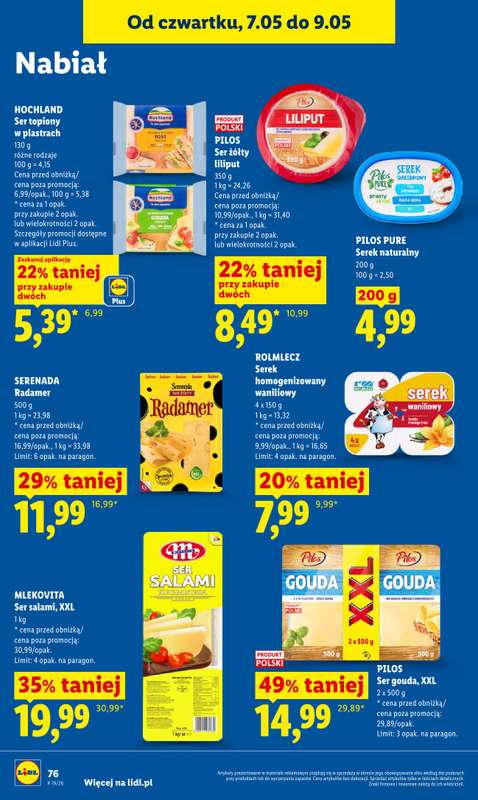 Lidl - gazetka promocyjna Oferta od czwartku od czwartku 07.05 do soboty 09.05 - strona 76