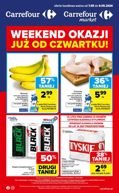 Carrefour - gazetka promocyjna Gazetka Weekend okazji już od czwartku od czwartku 07.05 do soboty 09.05