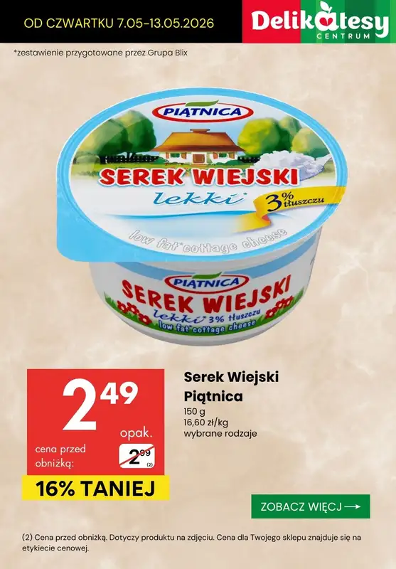 Delikatesy Centrum - gazetka promocyjna Skyry, serki i jogurty - sprawdź promocje! od czwartku 07.05 do środy 13.05 - strona 7