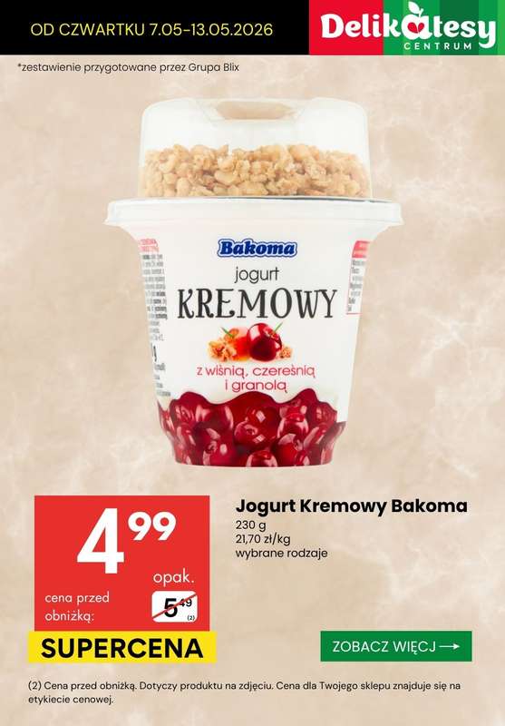 Delikatesy Centrum - gazetka promocyjna Skyry, serki i jogurty - sprawdź promocje! od czwartku 07.05 do środy 13.05 - strona 5