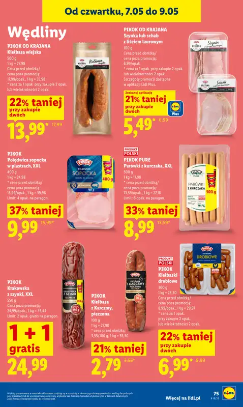 Lidl - gazetka promocyjna Oferta od czwartku od czwartku 07.05 do soboty 09.05 - strona 75