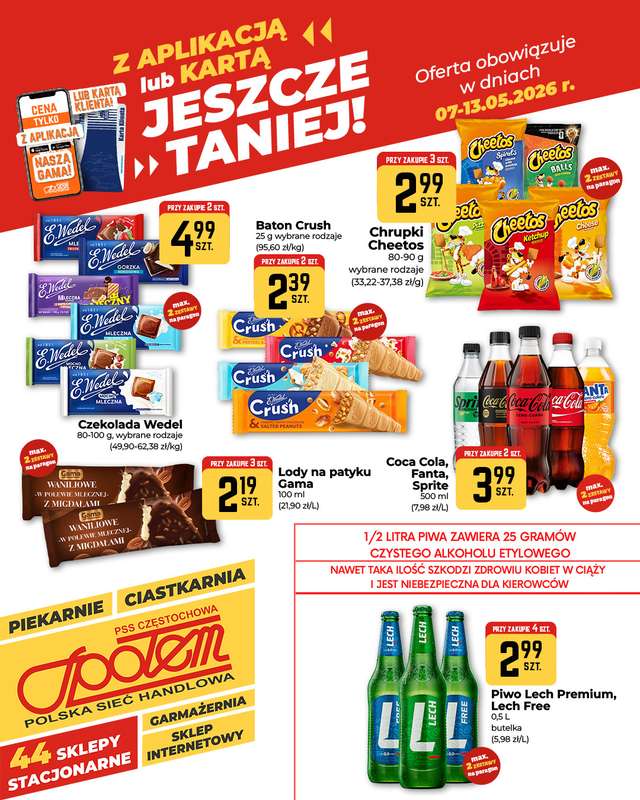 Społem Częstochowa - gazetka promocyjna Plakaty promocyjne od czwartku 07.05 do środy 13.05