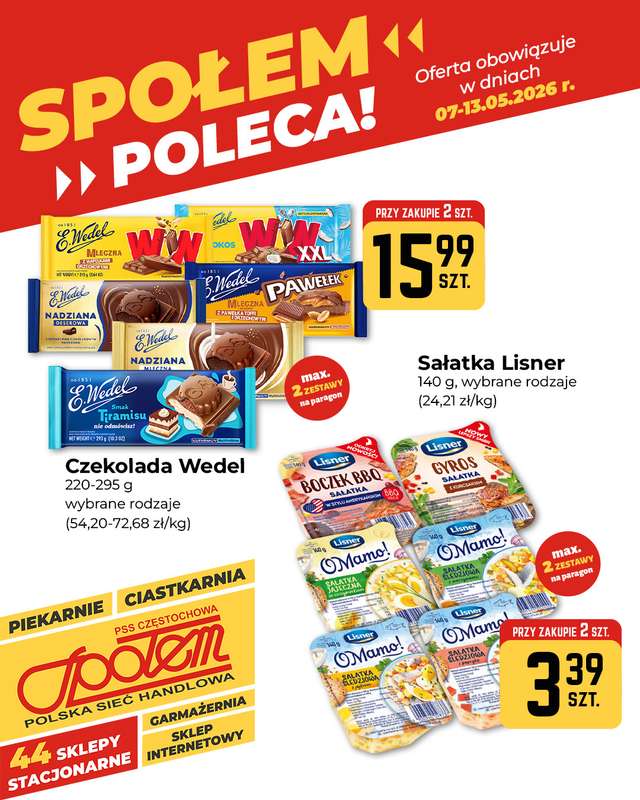 Społem Częstochowa - gazetka promocyjna Plakaty promocyjne od czwartku 07.05 do środy 13.05 - strona 3
