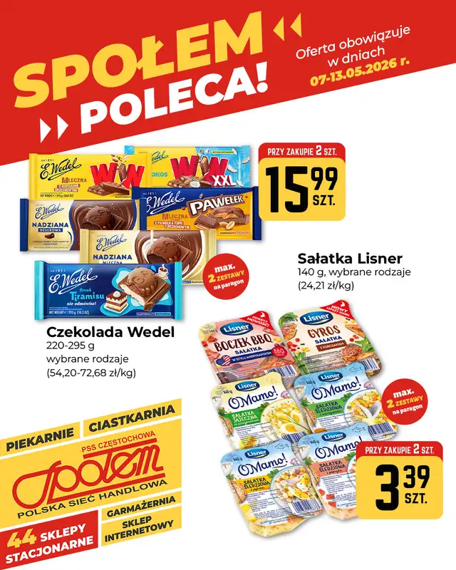 Społem Częstochowa - gazetka promocyjna Plakaty promocyjne od czwartku 07.05 do środy 13.05 - strona 3