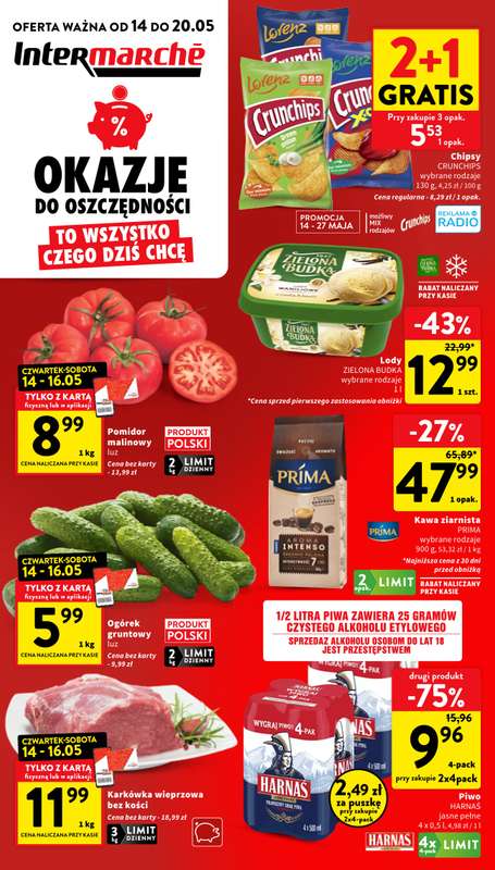 Intermarche - gazetka promocyjna Gazetka od czwartku 14.05 do środy 20.05
