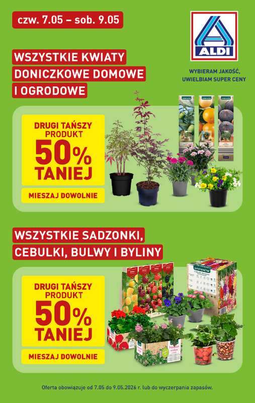 Aldi - gazetka promocyjna Rośliny i cebulki w super cenach! od czwartku 07.05 do soboty 09.05