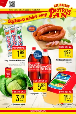 Delikatesy Piotruś Pan - gazetka promocyjna Gazetka od czwartku 07.05 do soboty 16.05