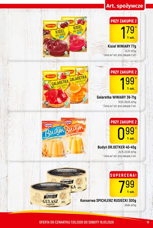 Delikatesy Piotruś Pan - gazetka promocyjna Gazetka od czwartku 07.05 do soboty 16.05 - strona 15