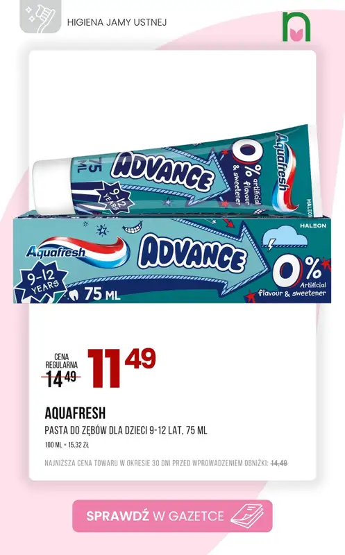 Drogerie Natura - gazetka promocyjna Higiena jamy ustnej - super okazje! od czwartku 07.05 do niedzieli 17.05 - strona 9
