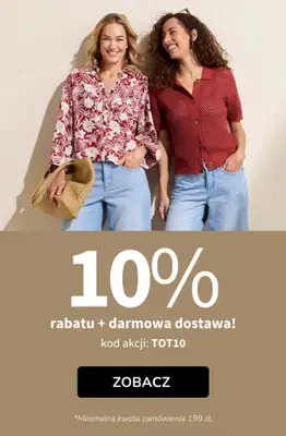 bonprix - gazetka promocyjna 10% rabatu + darmowa dostawa z KODEM! od czwartku 07.05 do niedzieli 10.05