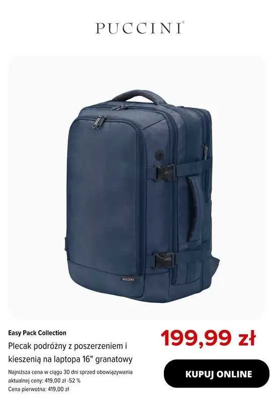 BEST SALE - gazetka promocyjna Puccini | -20% na produkty z kolekcji Easy Pack od czwartku 07.05 do środy 13.05 - strona 9
