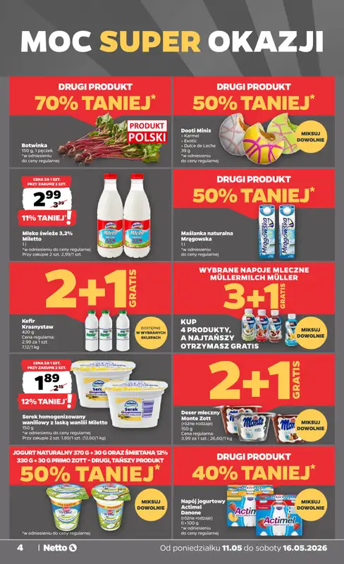 Netto - gazetka promocyjna Gazetka Spożywcza od poniedziałku 11.05 do soboty 16.05 - strona 4