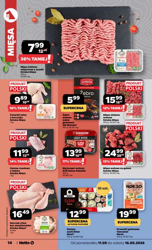 Netto - gazetka promocyjna Gazetka Spożywcza od poniedziałku 11.05 do soboty 16.05 - strona 14