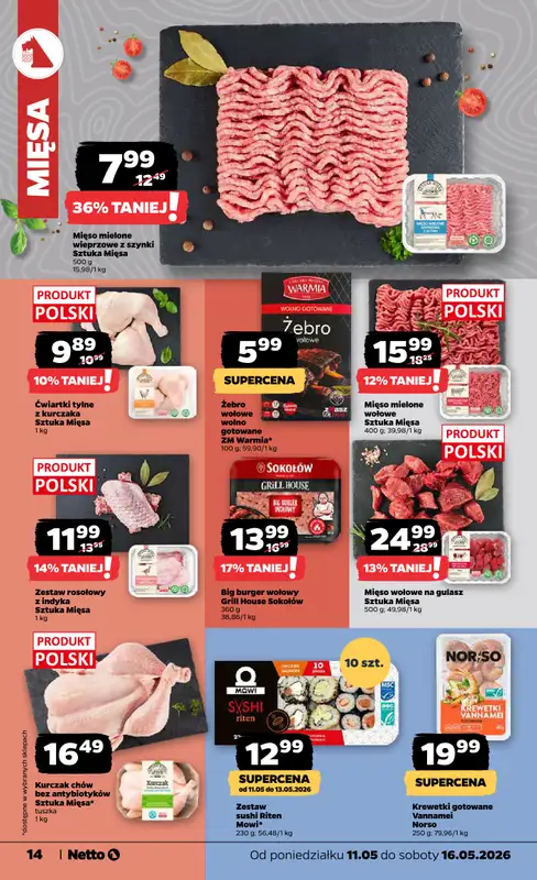 Netto - gazetka promocyjna Gazetka Spożywcza od poniedziałku 11.05 do soboty 16.05 - strona 14