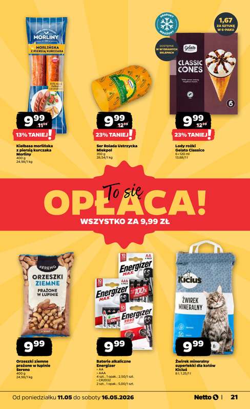Netto - gazetka promocyjna Gazetka Spożywcza od poniedziałku 11.05 do soboty 16.05 - strona 21