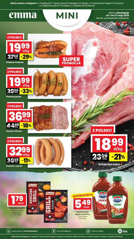 emma MARKET - gazetka promocyjna Plakaty promocyjne Emma Mini od piątku 08.05 do środy 13.05