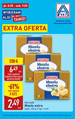 Aldi - gazetka promocyjna Masło w super cenie! od piątku 08.05 do soboty 09.05