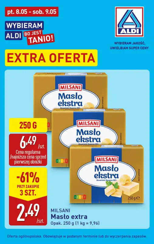 Aldi - gazetka promocyjna Masło w super cenie!  