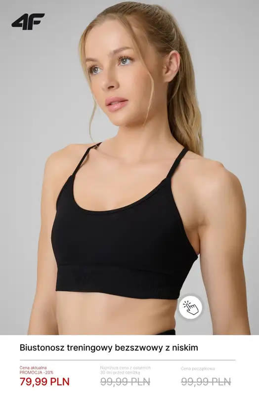 4F - gazetka promocyjna Ubrania na trening dla niej – wyprzedaż od soboty 09.05  - strona 9