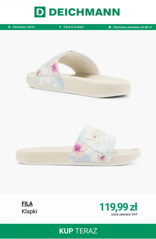 Deichmann - gazetka promocyjna Klapki damskie od soboty 09.05  - strona 13