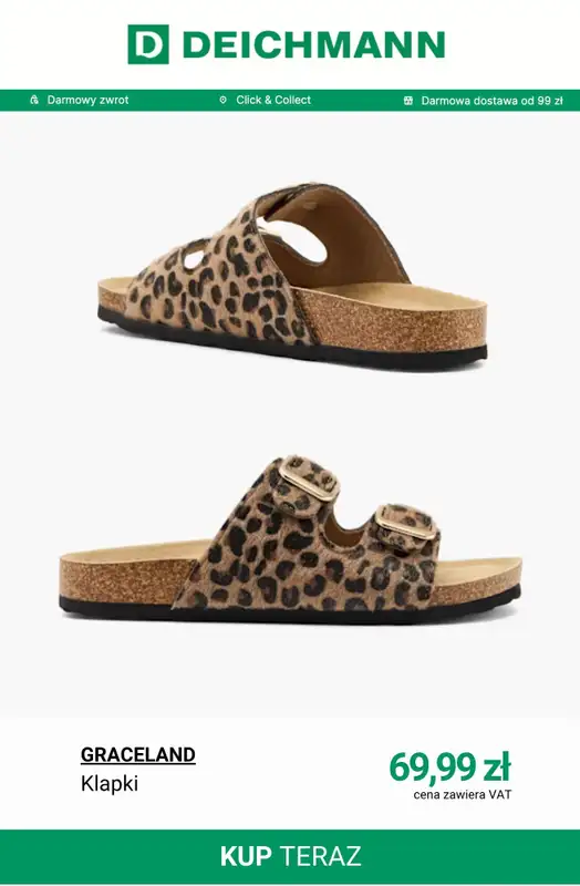 Deichmann - gazetka promocyjna Klapki damskie od soboty 09.05  - strona 12