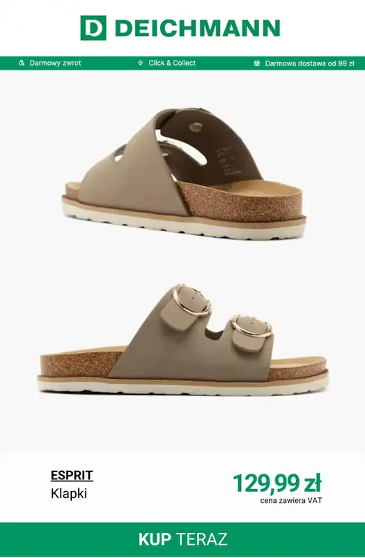 Deichmann - gazetka promocyjna Klapki damskie od soboty 09.05  - strona 6