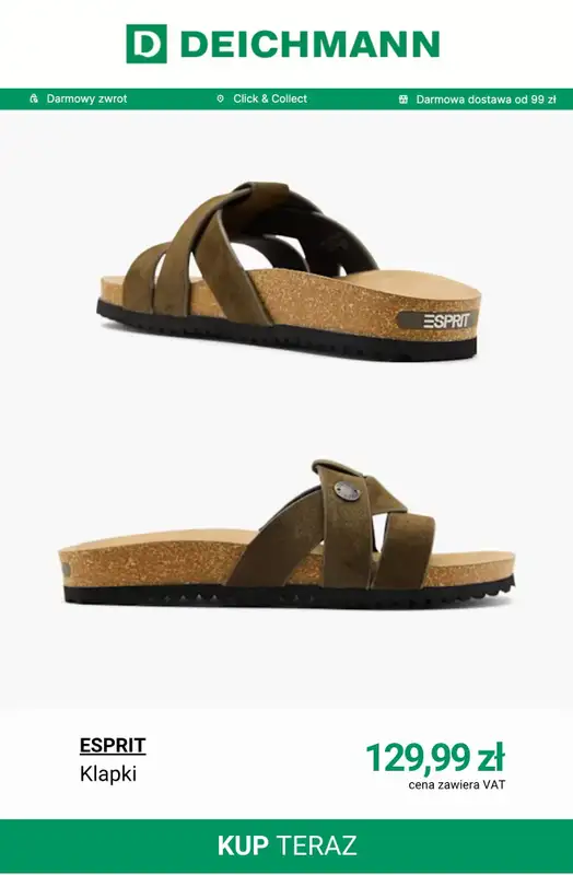 Deichmann - gazetka promocyjna Klapki damskie od soboty 09.05  - strona 11