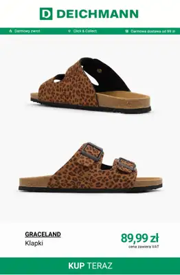 Deichmann - gazetka promocyjna Klapki damskie od soboty 09.05  - strona 4