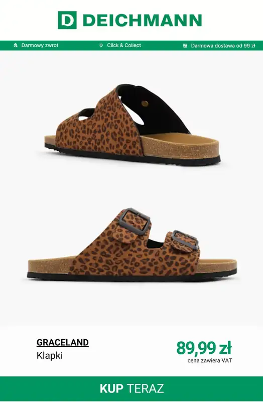 Deichmann - gazetka promocyjna Klapki damskie od soboty 09.05  - strona 4