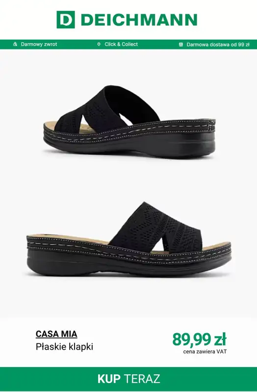 Deichmann - gazetka promocyjna Klapki damskie od soboty 09.05  - strona 5