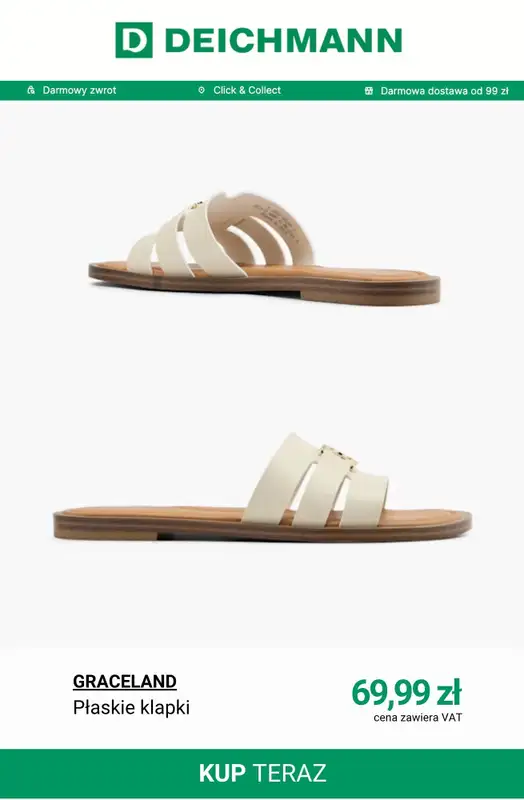 Deichmann - gazetka promocyjna Klapki damskie od soboty 09.05  - strona 9